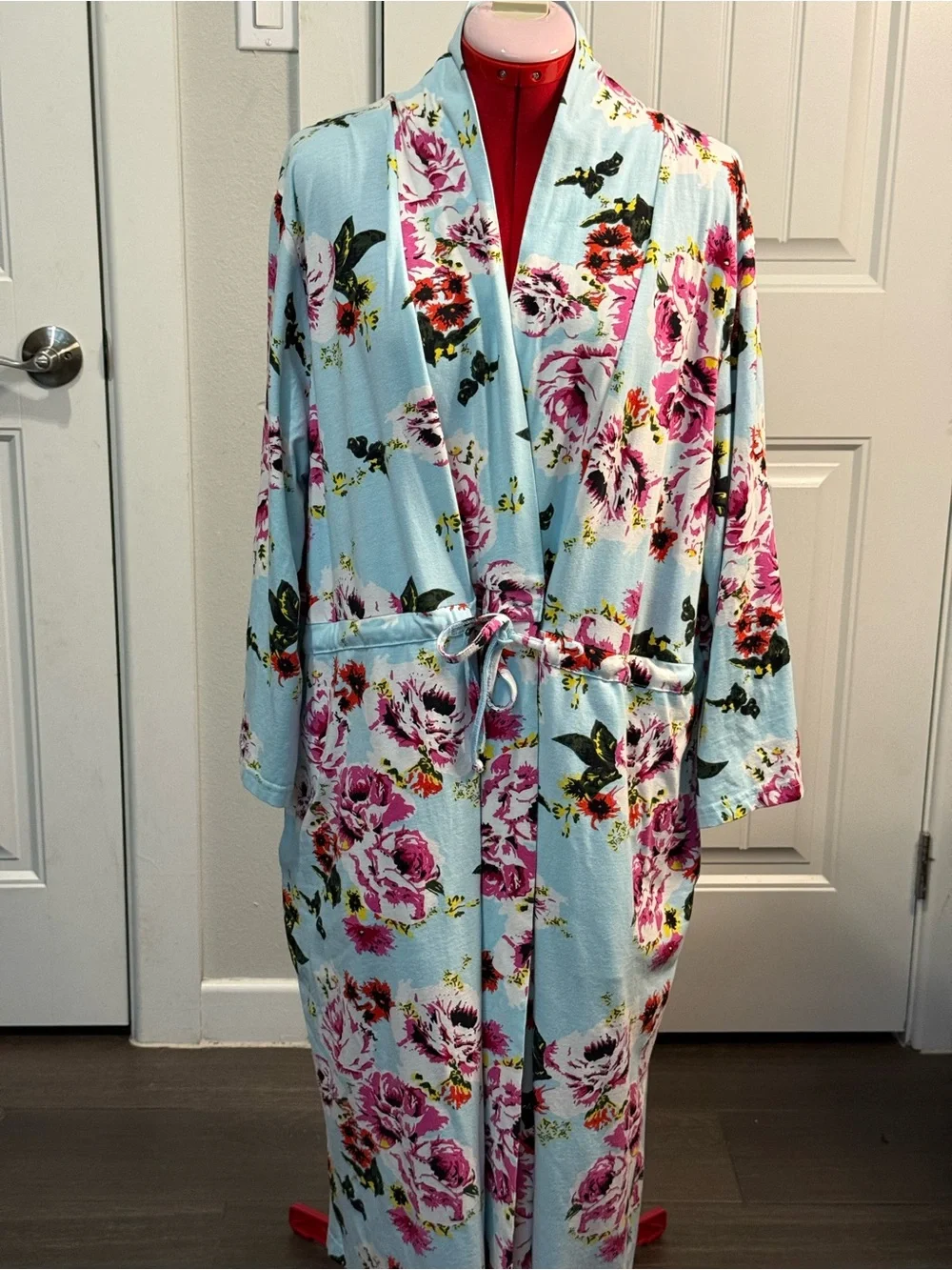 Gownies, Floral “Jade” Pregnancy, Postpartum & Recovery Robe -Blue Pink Sz 2X/3X
